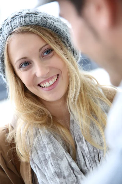 Beautiful blond student girl — Stock Photo, Image