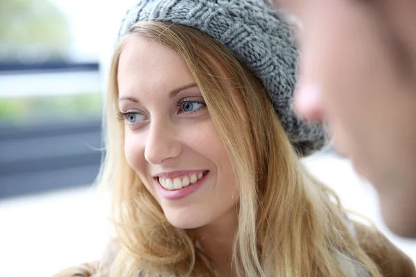 Beautiful blond student girl — Stock Photo, Image