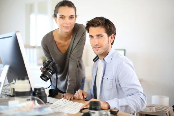 Foto verslaggevers werken — Stockfoto