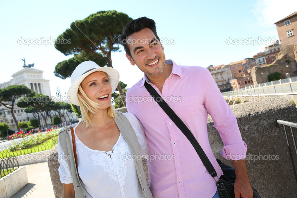 Tourists visiting Rome