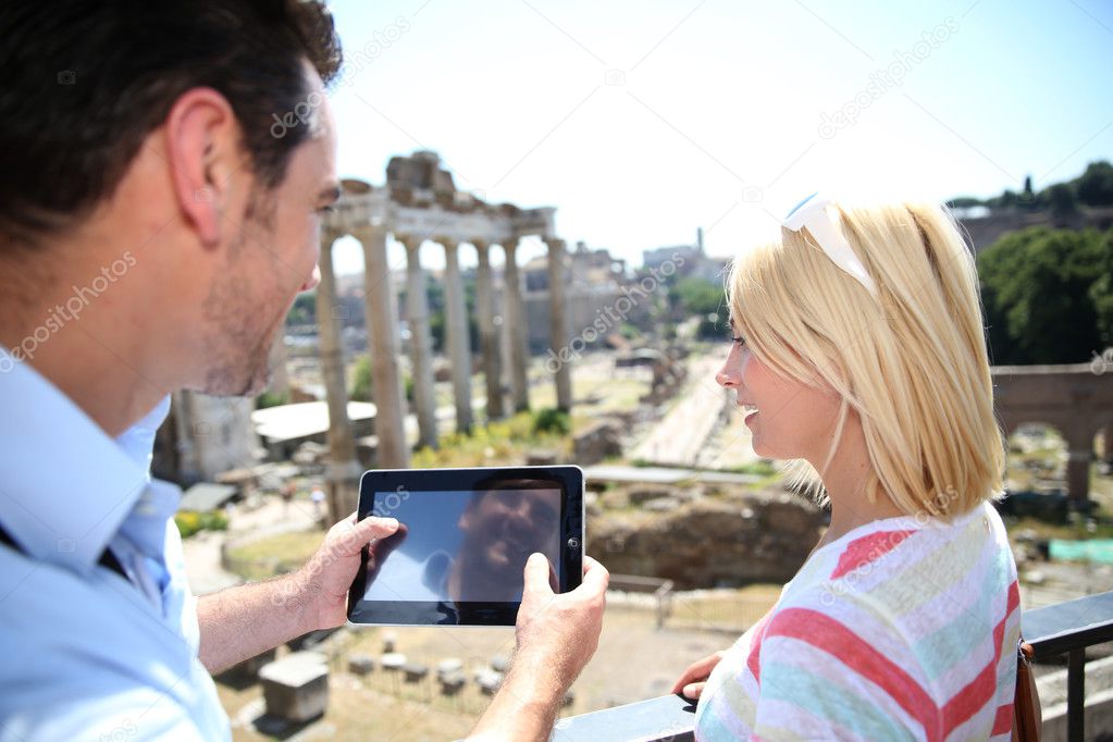 Tourists near the Roman Forum