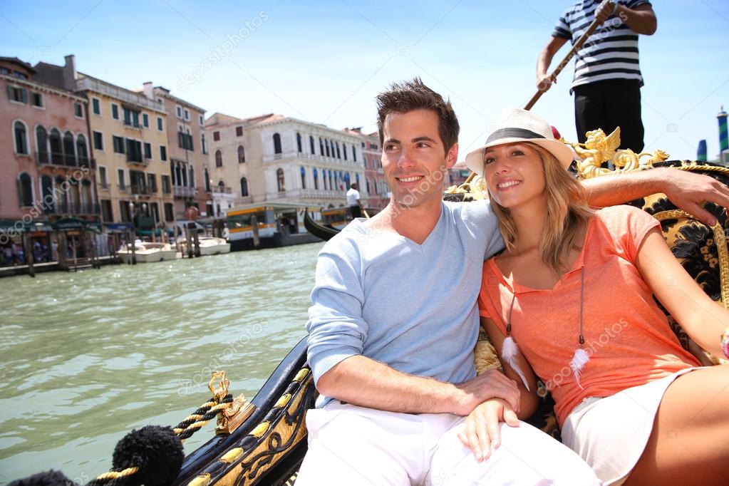 Couple in Venice having a Gondola ride