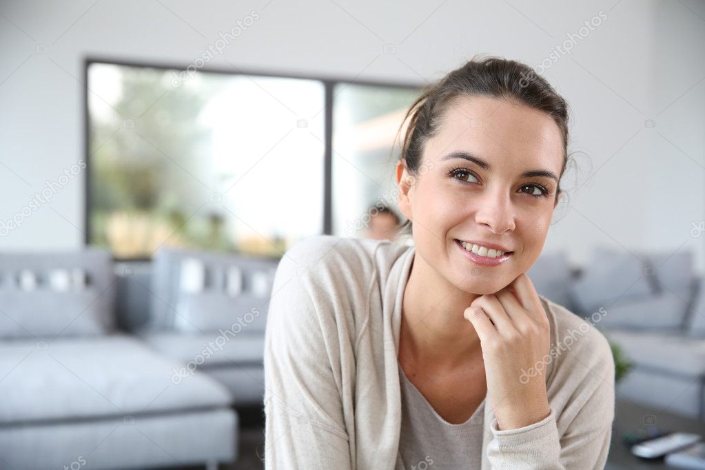 Woman relaxing at home