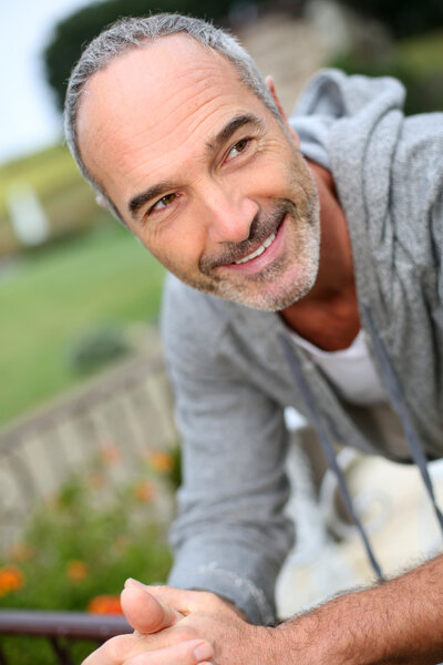 Senior man in countryside