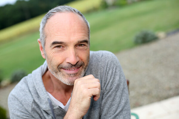 Senior man in countryside