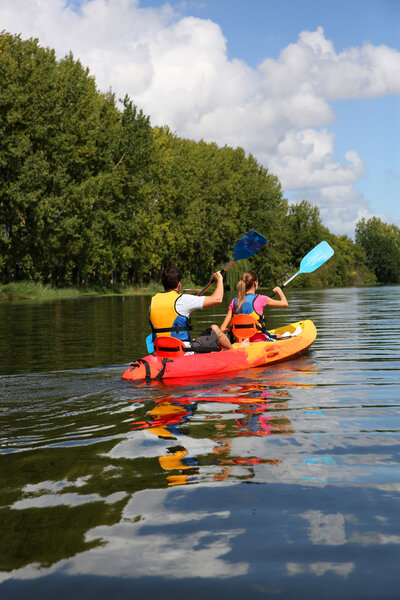 Couple in canoe