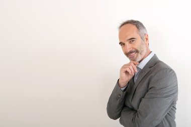 neşeli olgun işadamı