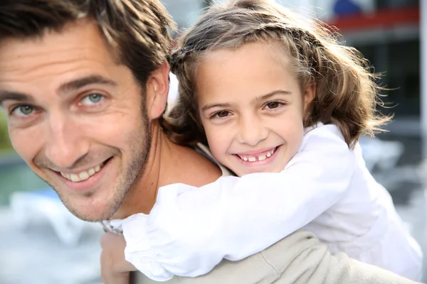 Daddy with cute little girl — Stock Photo, Image