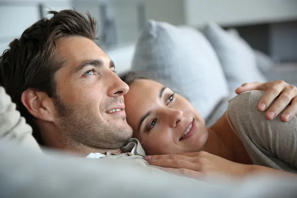 Couple in bed — Stock Photo, Image