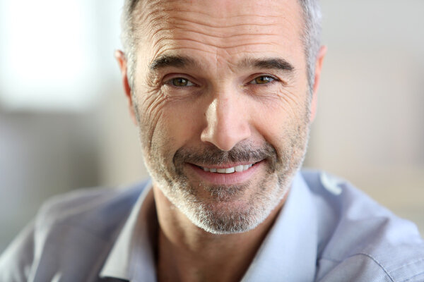 Closeup of handsome senior man