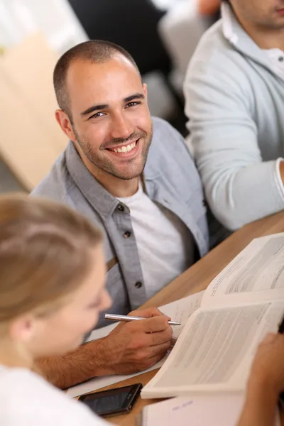 Smiling guy on business meeting Stock Photo