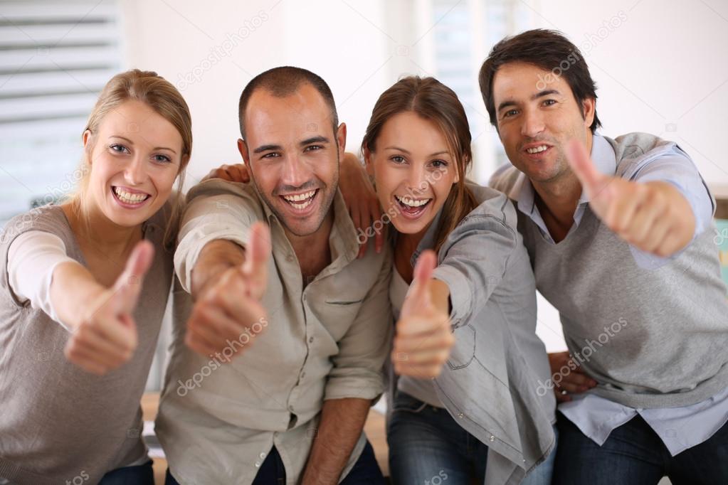 People showing thumbs up