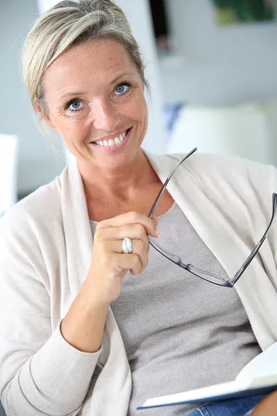 Mature blond woman — Stock Photo, Image