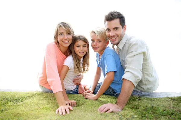 Ritratto di famiglia nell'ora legale — Foto Stock