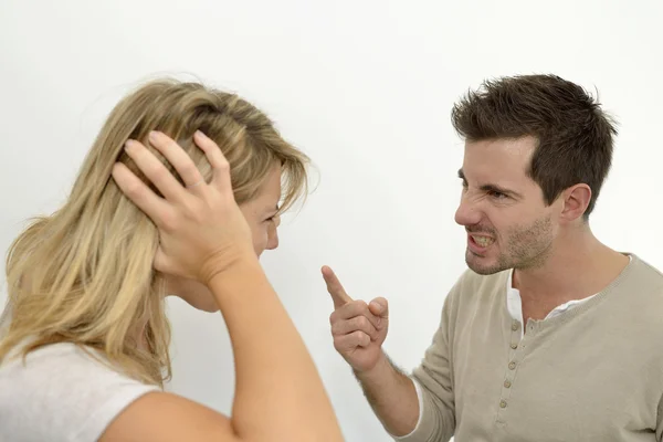 Man being angry at woman — Stock Photo, Image