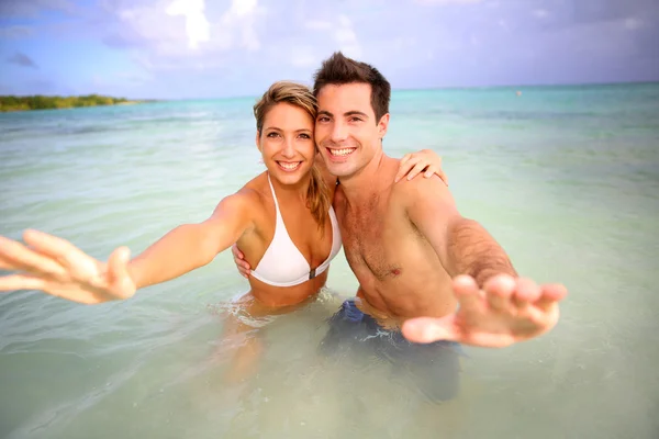 Couple enjoying bath Stock Photo