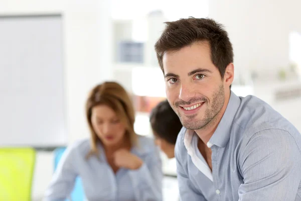 Businessman attending work meeting — Stock Photo, Image