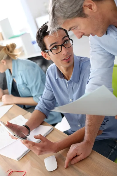 Man with teacher — Stock Photo, Image