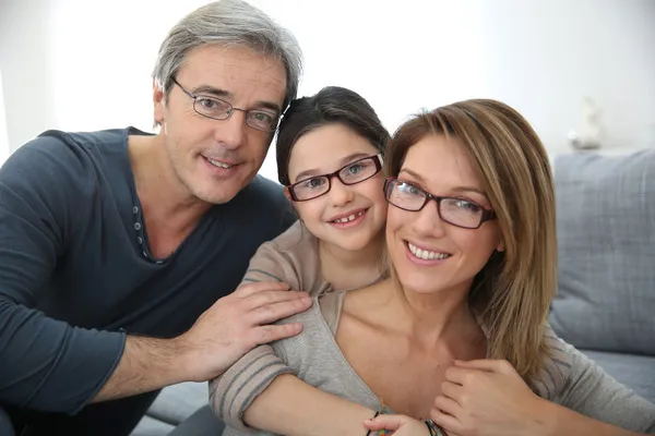 Familia con gafas graduadas — Foto de Stock