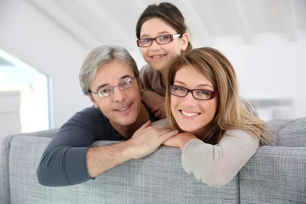 Familia con gafas graduadas — Foto de Stock