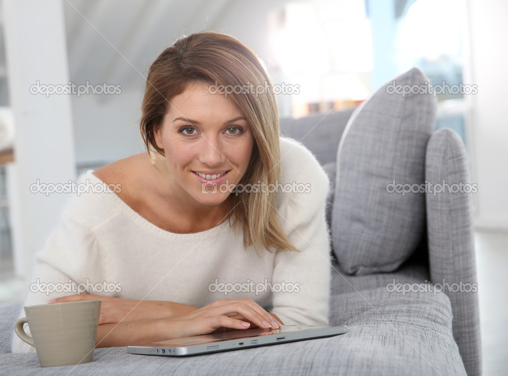 woman websurfing on internet