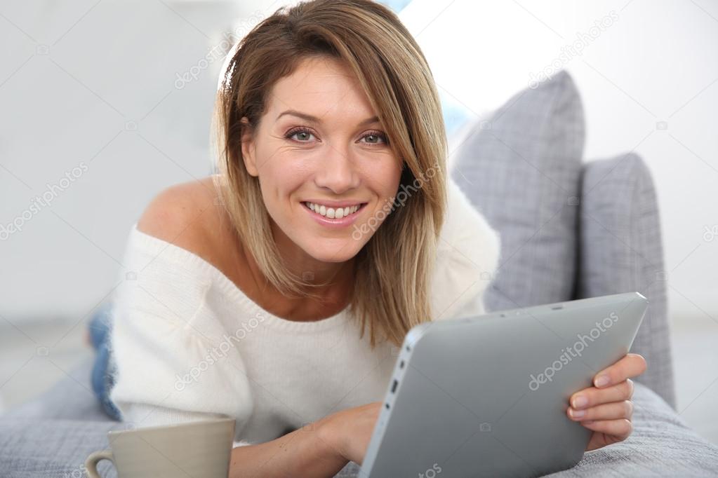 woman websurfing on internet