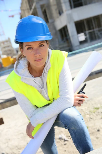 Mérnök az építkezésen — Stock Fotó