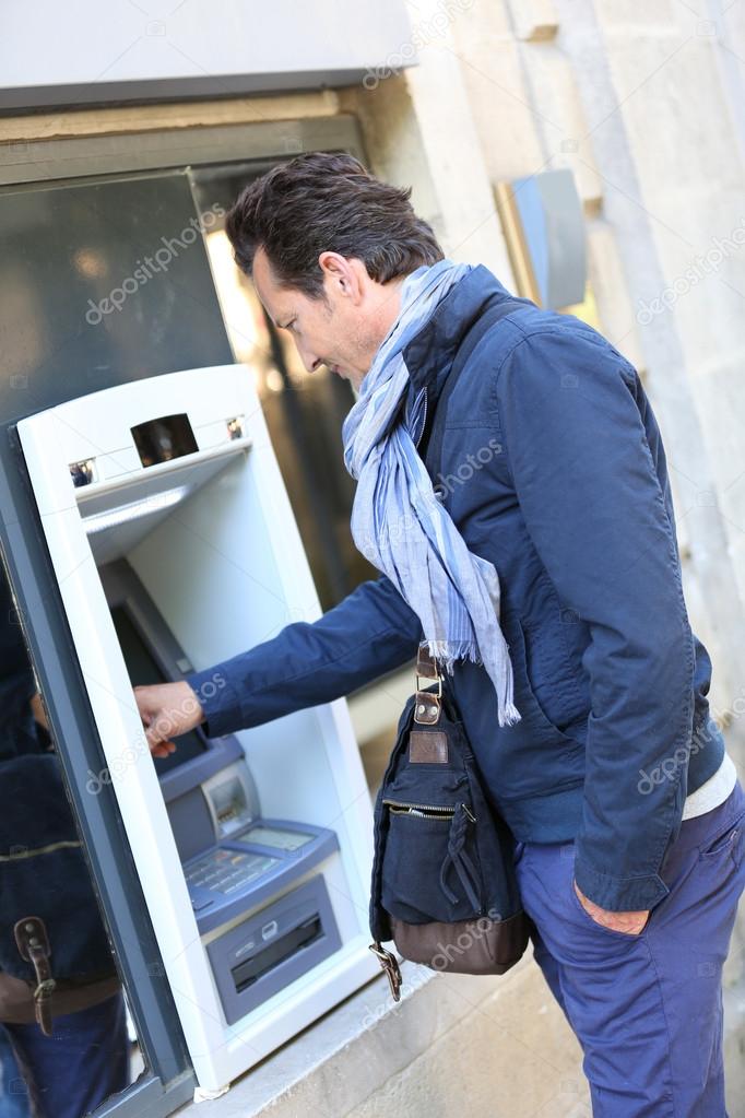 Man withdrawing money