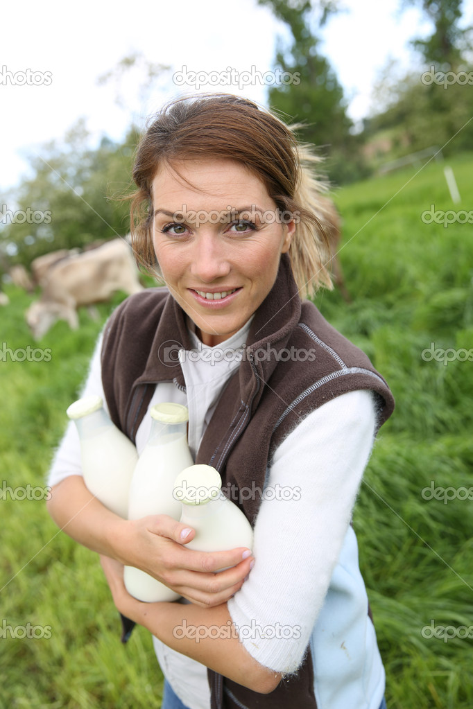 Breeder woman with milk