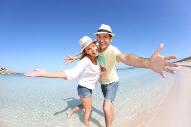 mutlu bir çift kristal Denizi