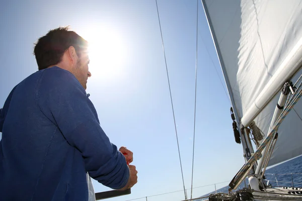 Man sailing with sails out — Stock Photo, Image