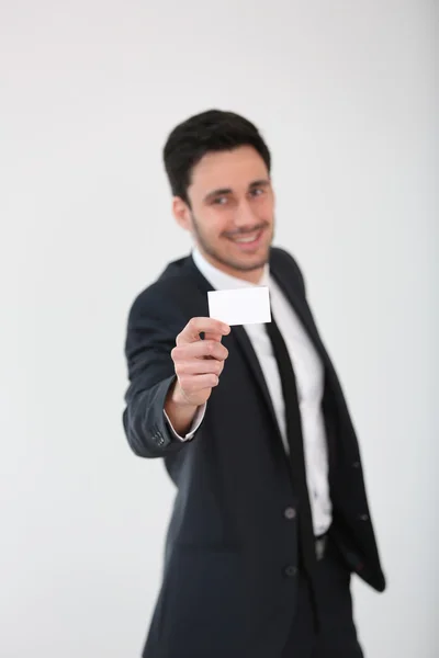 Businessman giving business card — Stock Photo, Image