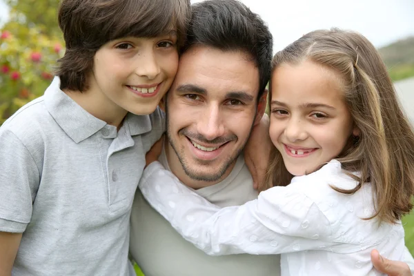 Man with kids — Stock Photo, Image