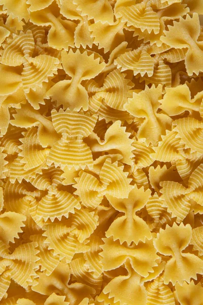 Ungekochte Farfalle Pasta Hintergrund Draufsicht Und Nahaufnahme Pasta Hintergrund Und — Stockfoto