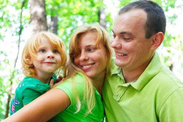 Portrait of a funny family having fun Stock Image
