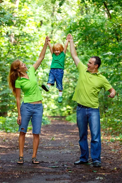 Portrait of Happy Family In Park Stock Picture