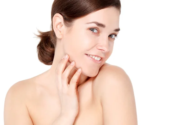 Portrait of Beautiful Young Woman posing in studio — Stock Photo, Image