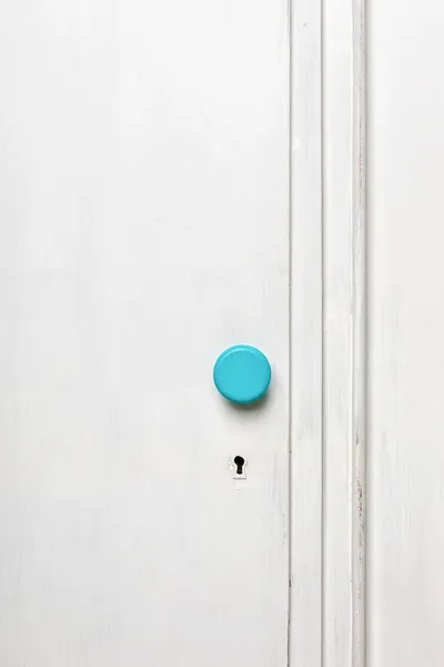 Closeup of an old door wardrobe knob and key hole. — Stock Photo, Image