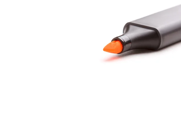 Oranje markeerstift pen geïsoleerd over Wit. — Stockfoto