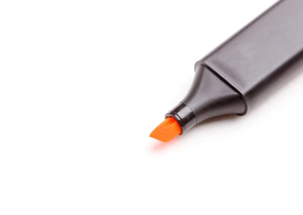 Oranje markeerstift pen geïsoleerd over Wit. — Stockfoto