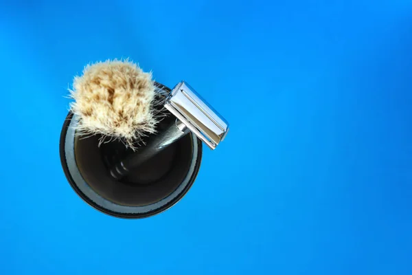 Conjunto Acessórios Para Barbear Molhado Masculino Clássico — Fotografia de Stock
