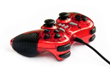 Kırmızı joystick oyun kumandası .