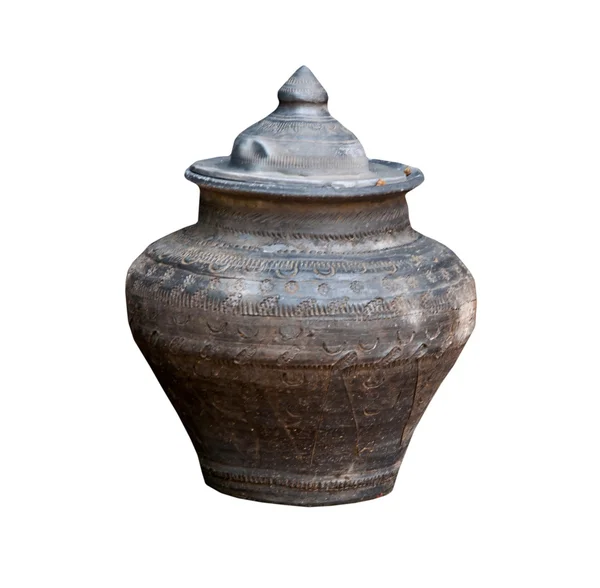 Clay jug isolated on white . — Stock Photo, Image