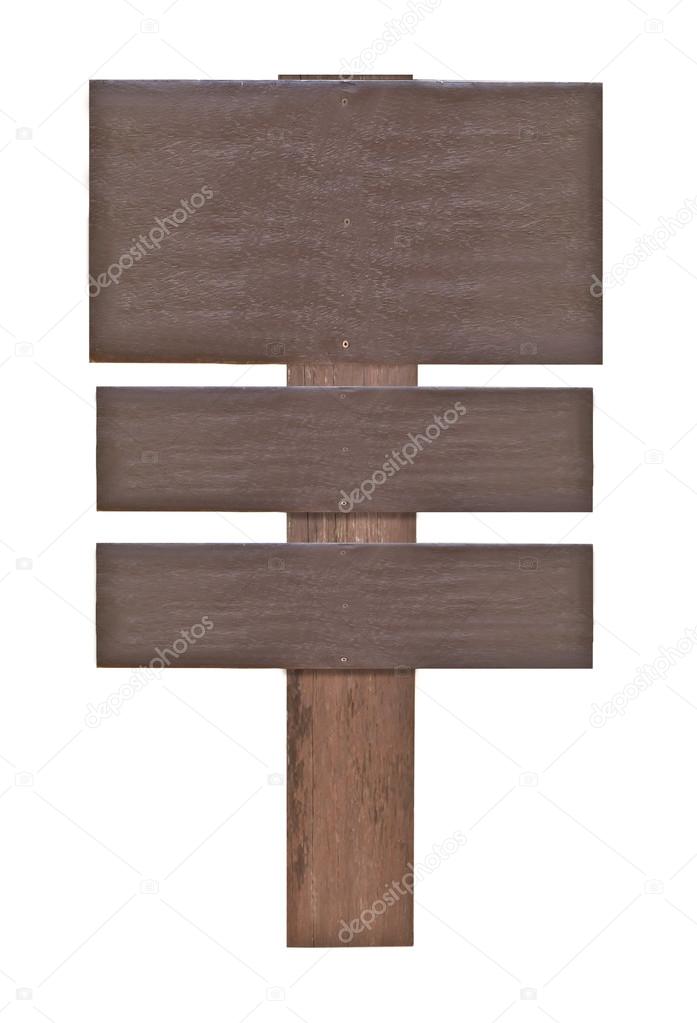 Wood signs isolated on white.