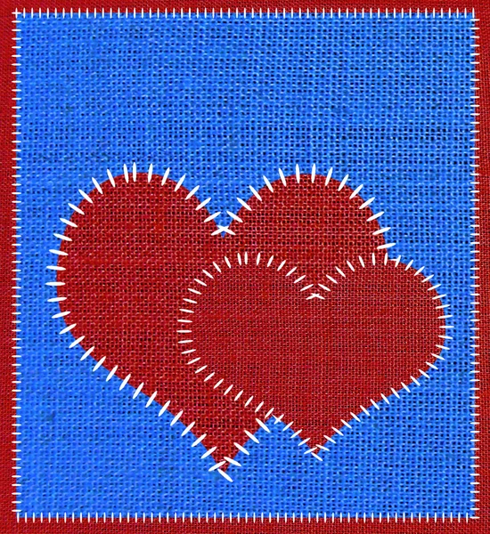 Tecido de costura do coração . — Fotografia de Stock
