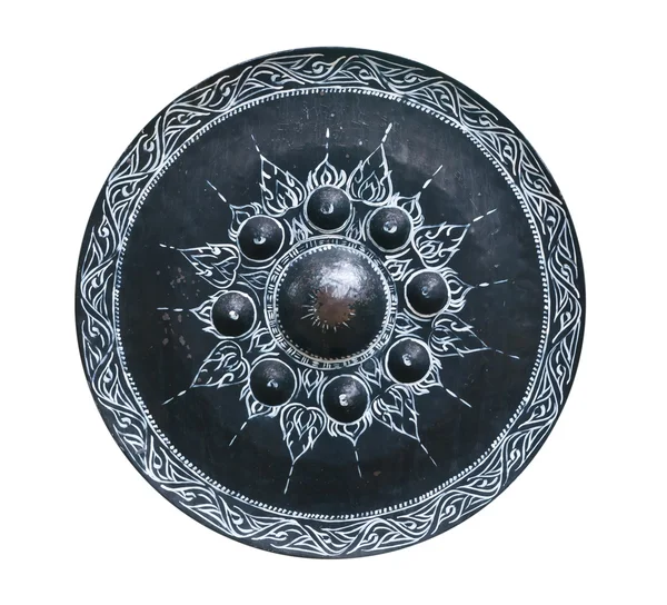 Tay geleneksel oryantal gong beyaz zemin üzerine — Stok fotoğraf