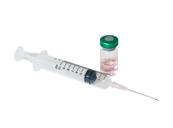 Medical ampoules and syringe. — Stock Photo, Image