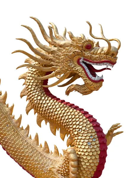 Scultura Golden Dragon — Foto Stock