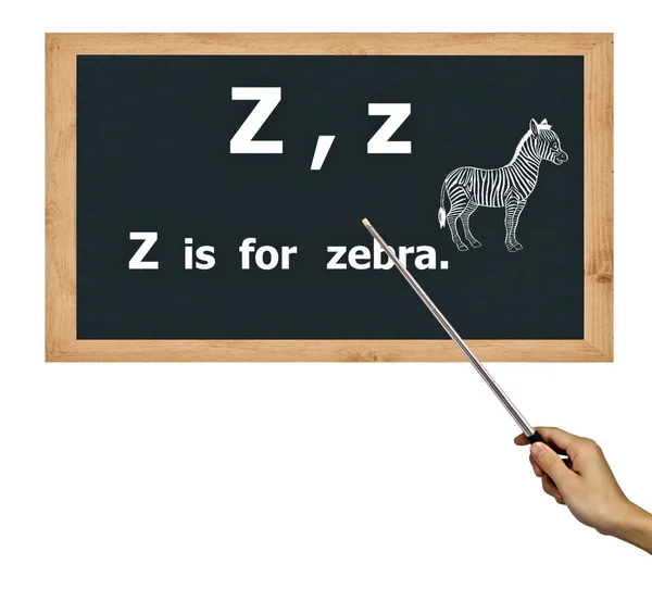 Blackboard voor abc alfabet leren. — Stockfoto