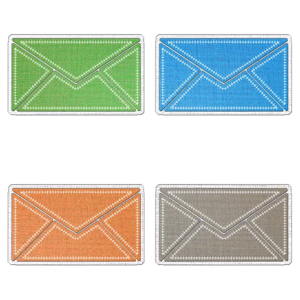 Sticker and banner icon tag in fabric style . — Stock Photo, Image